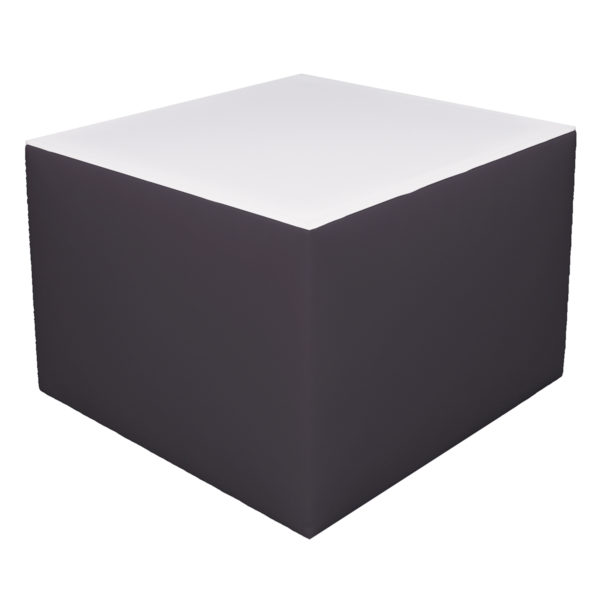 Beistelltisch CUBE - schwarz mit Plexiglasscheibe