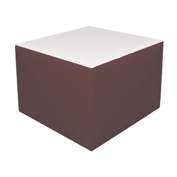 Beistelltisch CUBE - braun mit Plexiglasscheibe