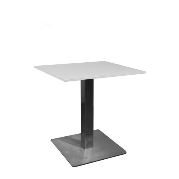Sitztisch Edelstahl weiß 70 x 70 cm