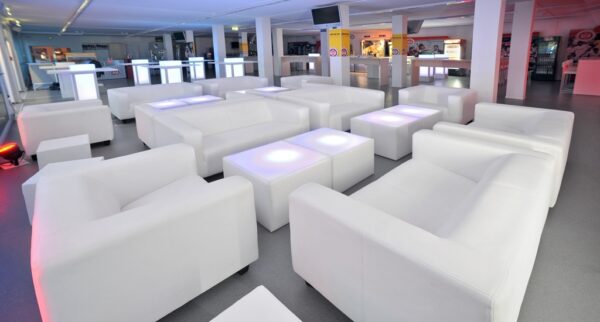 Beistelltisch CUBE - weiß mit Plexiglasscheibe inkl. Beleuchtung Alternativbild