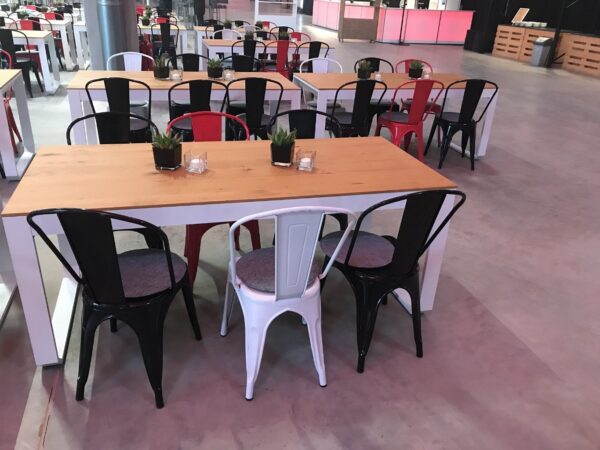 Sitztisch Change weiß, B1, Platte Massivholz Alternativbild