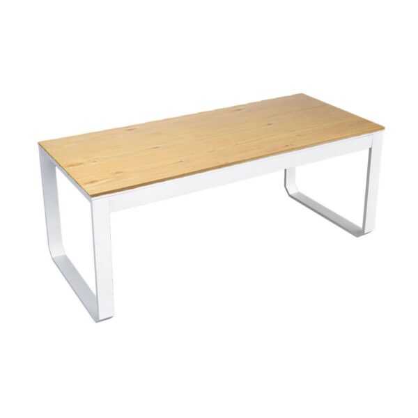 Sitztisch Change weiß, B1, Platte Massivholz