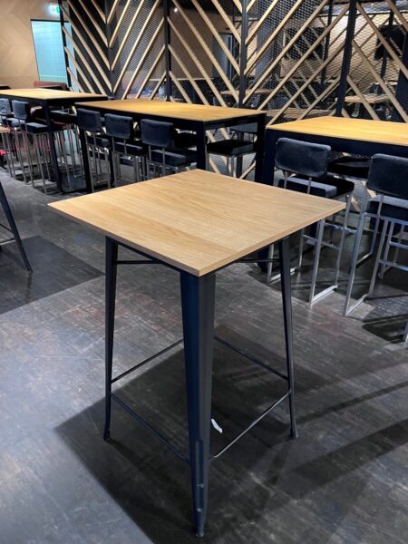 Stehtisch Industry anthrazit - Tischplatte B1 Massivholz